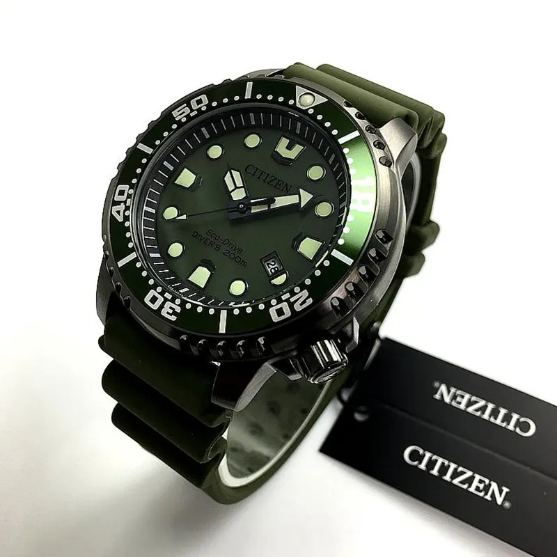 Citizen Promaster Marine Eco-Drive Green Men's Watch- BN0157-11X